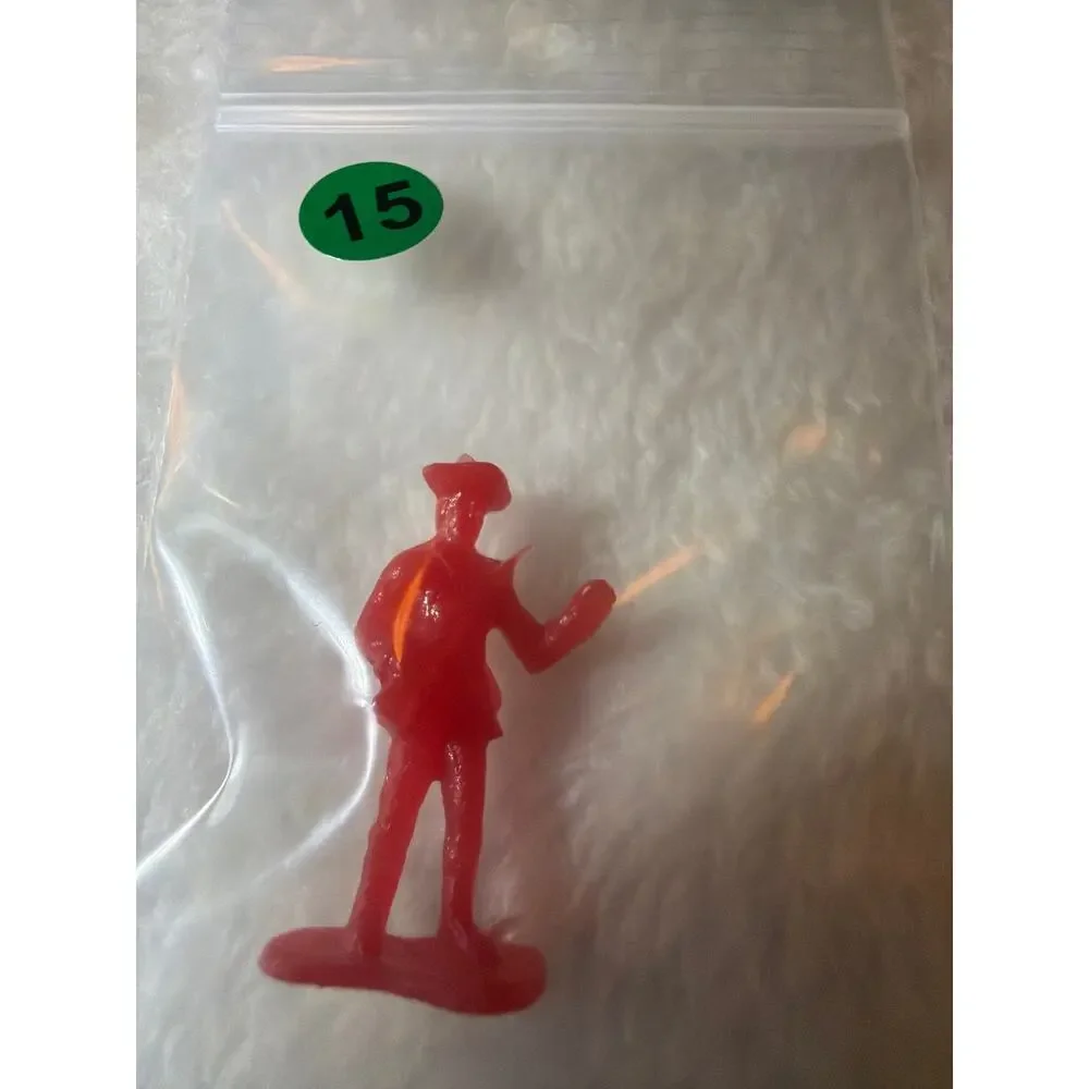 Vintage Red Plastic Colonial Soldier Figure Revolutionary War Toy Miniature